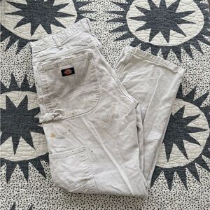 Dickies White Paint-Splattered Men's Pants